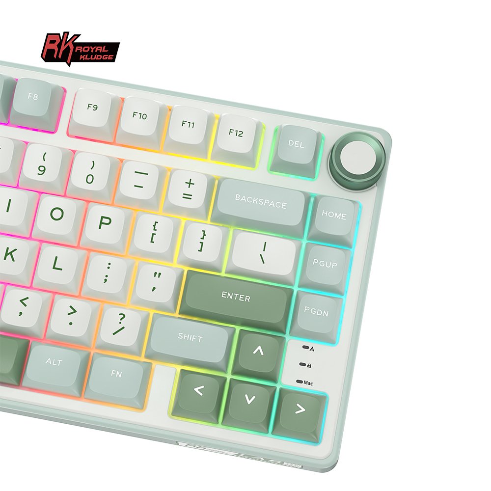 R75 RK ROYAL KLUDGE SkyCyan Gasket Wired Mechanical Keyboard 75% DIY Hotswap Keyboard PBT Colorblock Keycap Keyboard