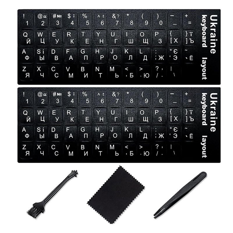 Waterproof decorative logo sticker custom print sheet luminous keyboard stickers russian english azerty for laptop computer