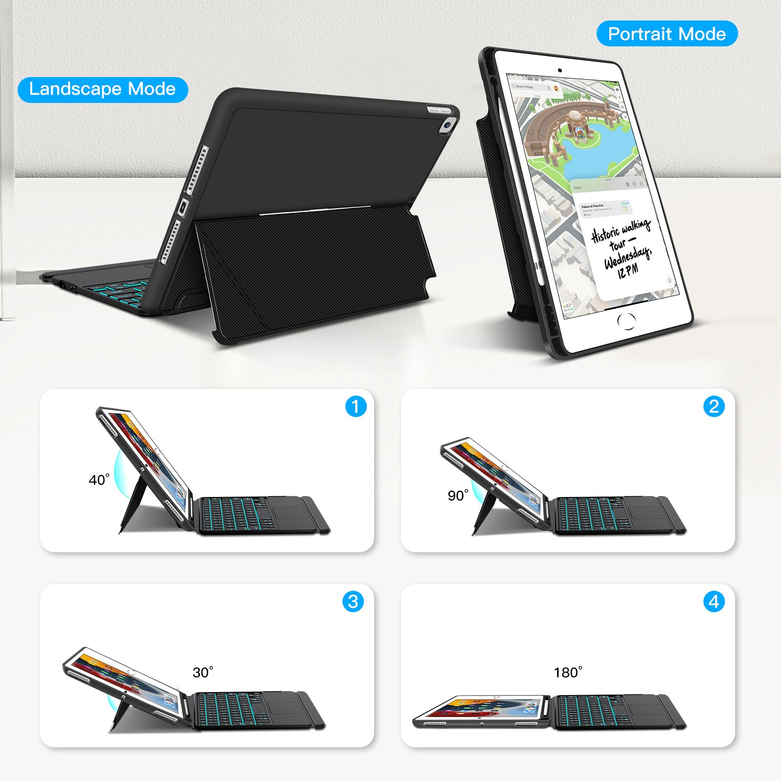 2024 Detachable Keyboard for iPad 10.9 Air 4/5 with Touchpad Tablet Case 10.2 2019/2020/2021 mini6 12.9 13 air 6 11 inch Cover