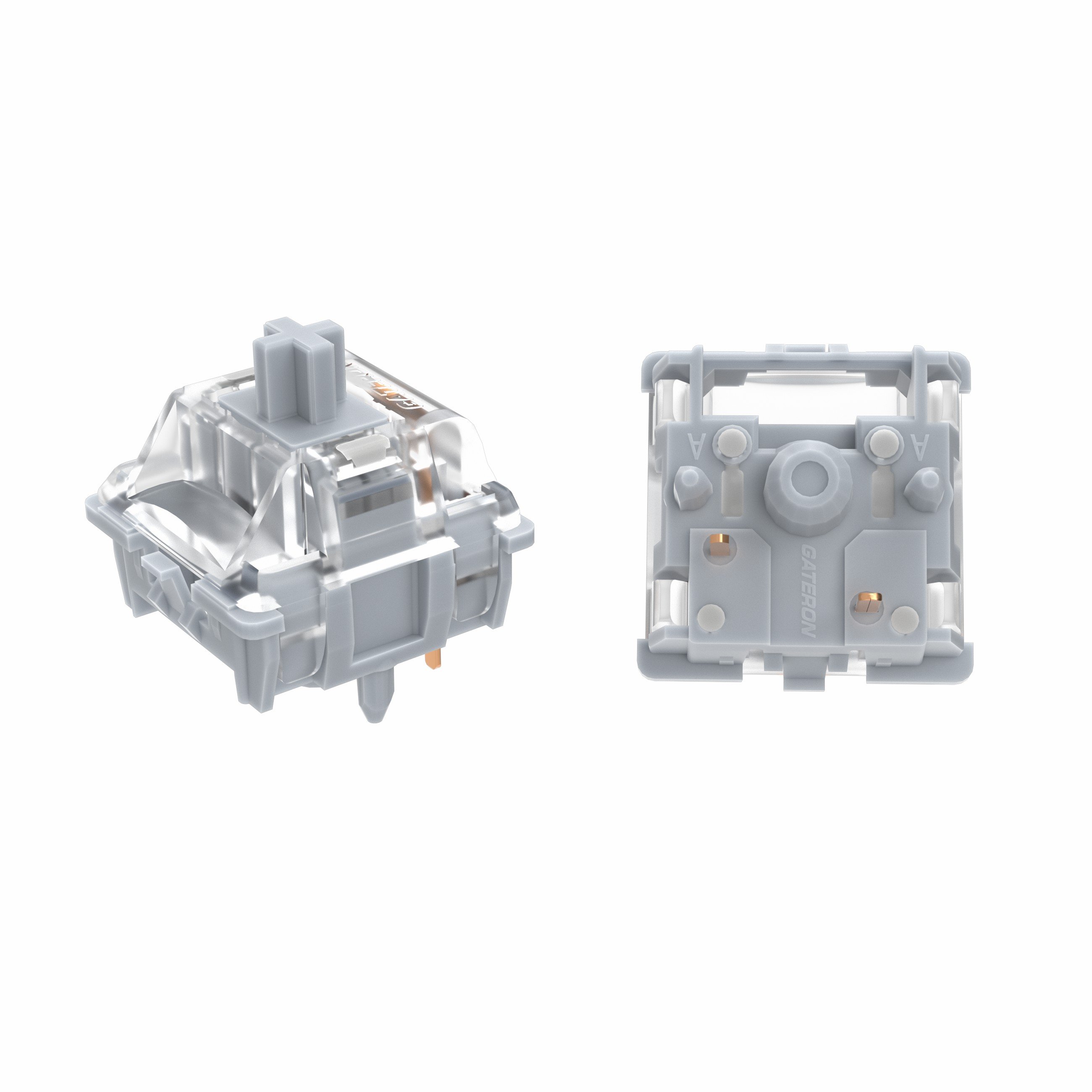 GATERON Dual-rail Zero Degree Switch Fully Silent silver 3 layer 5 pin linear DIY RGB customized mechanical keyboard switch