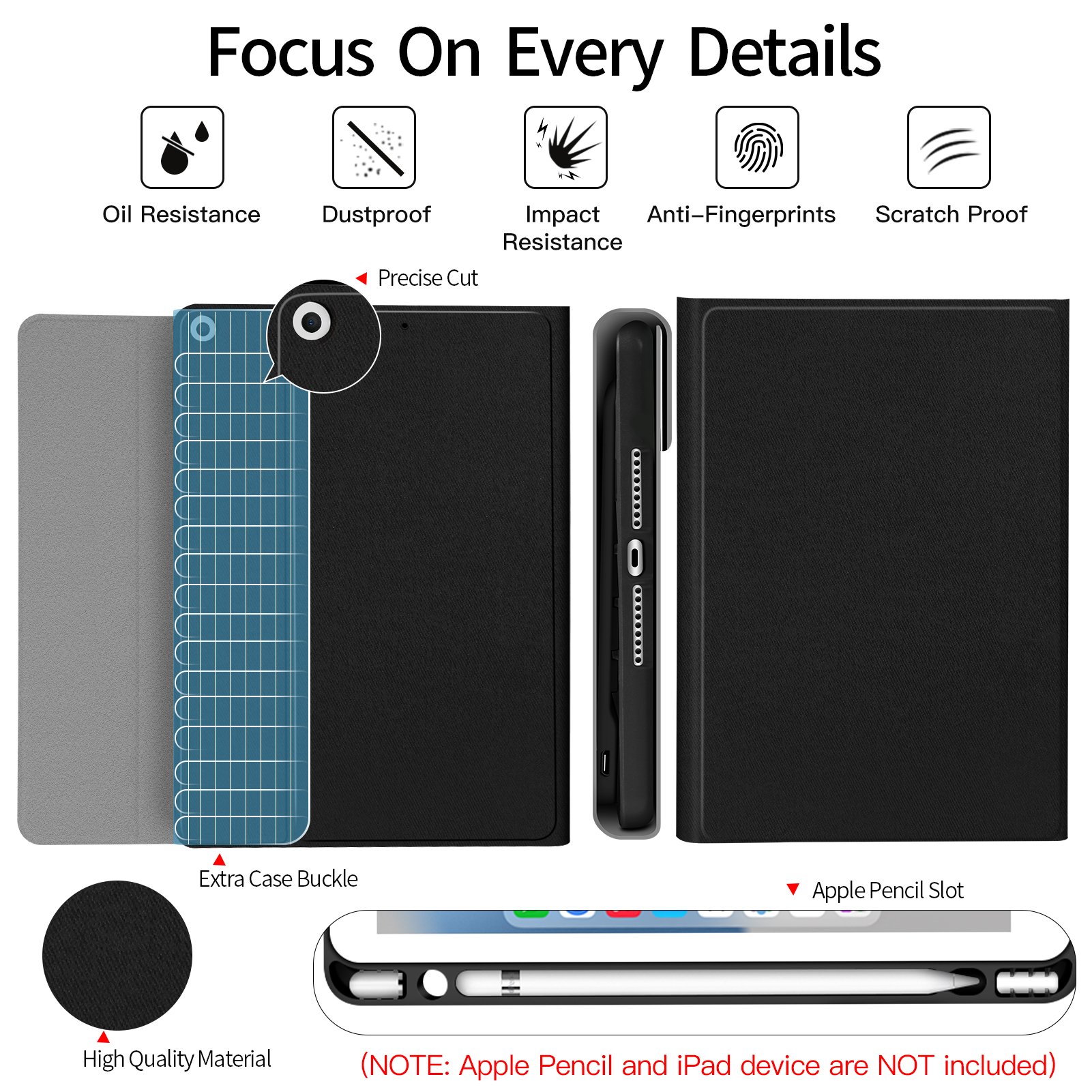 Hot Sale Pu Leather For Ipad 7/8/9th 10.2 Inches With Pencil Holder Seven color backlight For Ipad Pro 11 Keyboard Cover