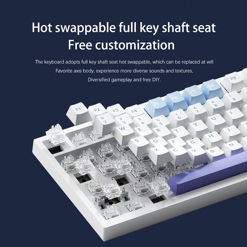 New Arrival Professional 81 Key LED Backlit Mechanical Gaming Keyboard USB Wired 75 Percent Wireless 2.4G Bluetooth Keyboard