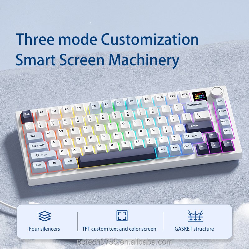 New Arrival Professional 81 Key LED Backlit Mechanical Gaming Keyboard USB Wired 75 Percent Wireless 2.4G Bluetooth Keyboard