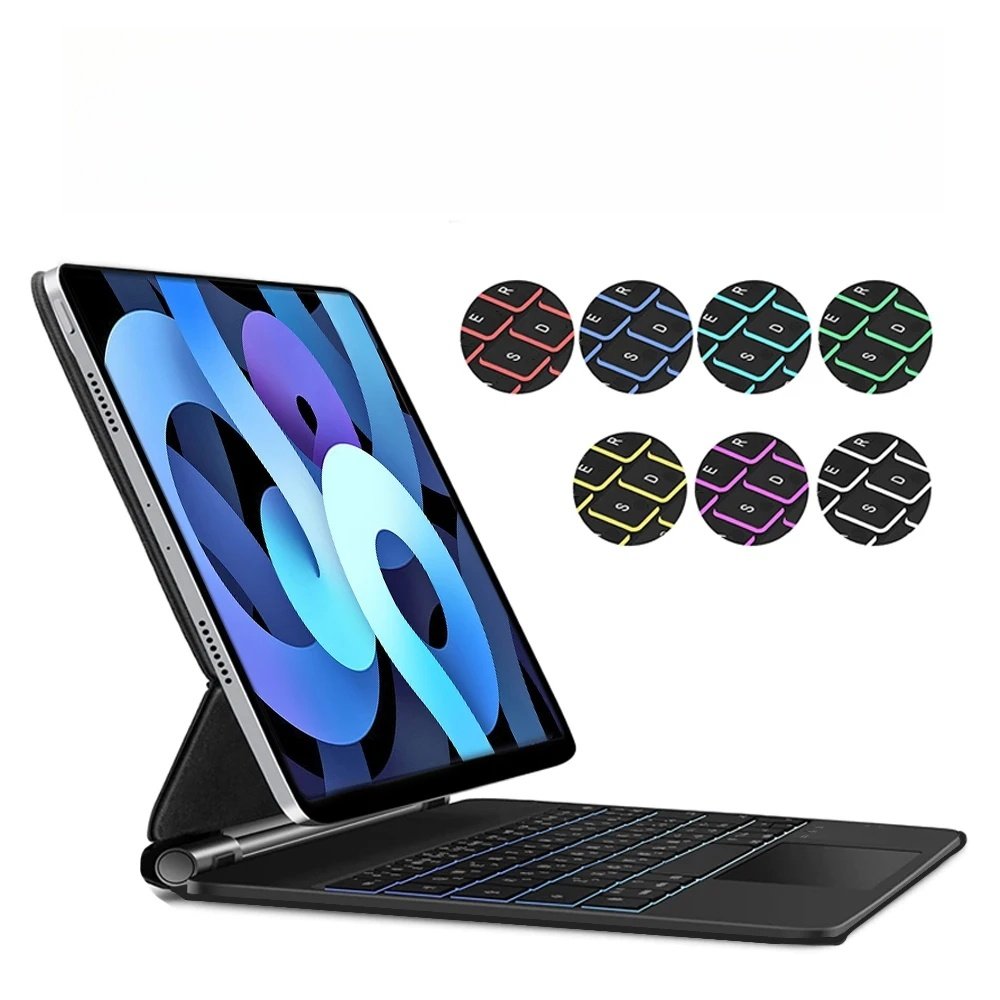 Wireless backlit Magic Keyboard Cover for iPad 10 10th 10.9'' Touchpad Backlight Portuguese Arabic Spanish Smart Keyboard case
