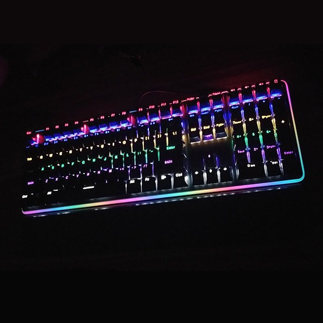 Hot New Feature RGB Side Light Multi-color Gaming Keyboard with Cherry MX , Kailh and Jixian Switches