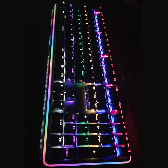Hot New Feature RGB Side Light Multi-color Gaming Keyboard with Cherry MX , Kailh and Jixian Switches