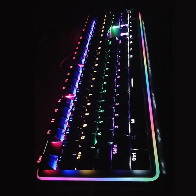 Hot New Feature RGB Side Light Multi-color Gaming Keyboard with Cherry MX , Kailh and Jixian Switches