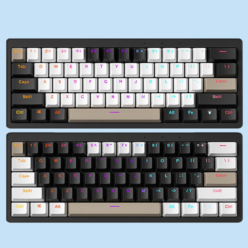 Computer Wired Keyboard 60 Percent Blue Switch RGB Backlit 61Keys Mechanical Gaming Keyboard