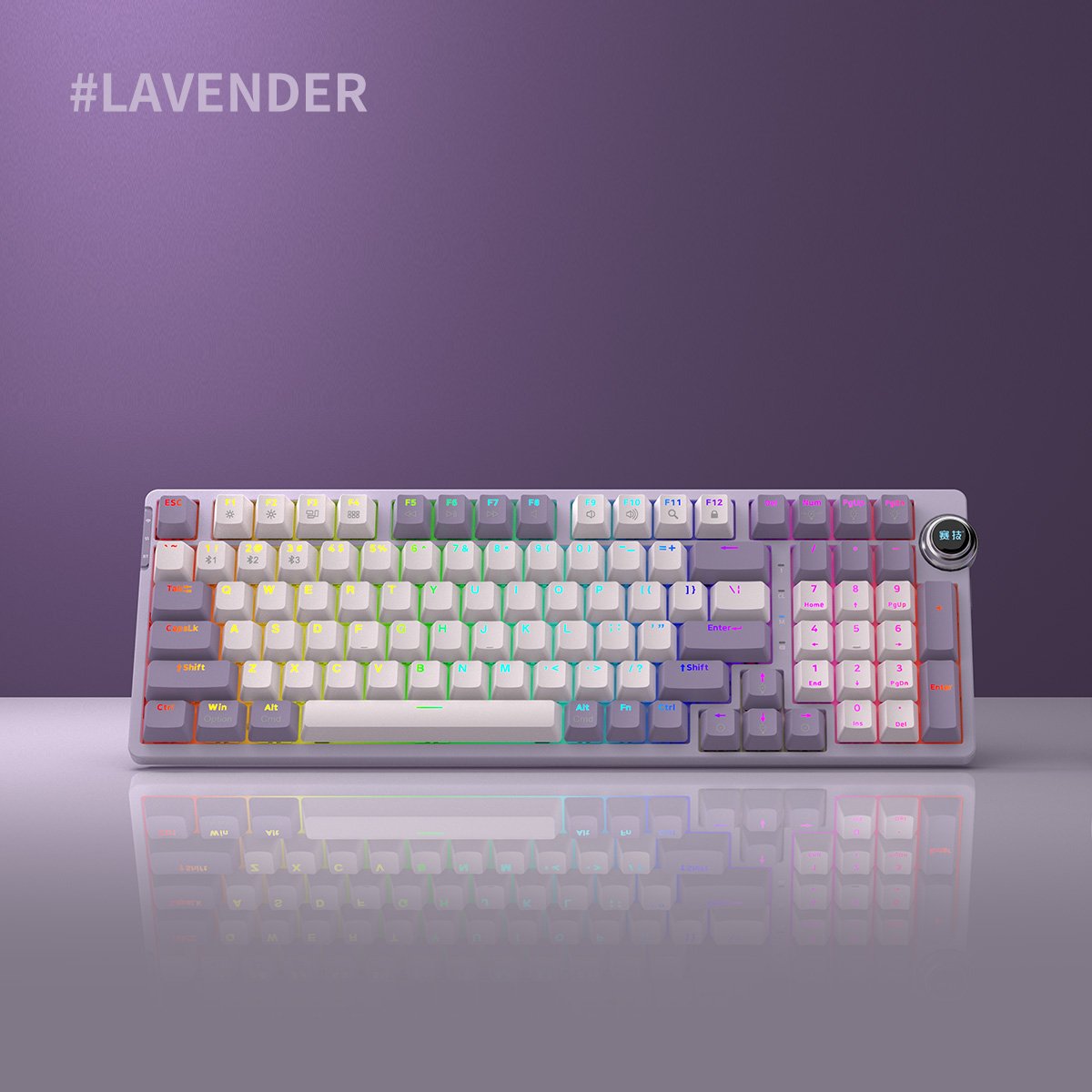 High quality 97 Keys +knob 2.4Ghz Wireless BT5.0 Mechanical Keyboard Multi Devices with knob for Win/iOS/Android