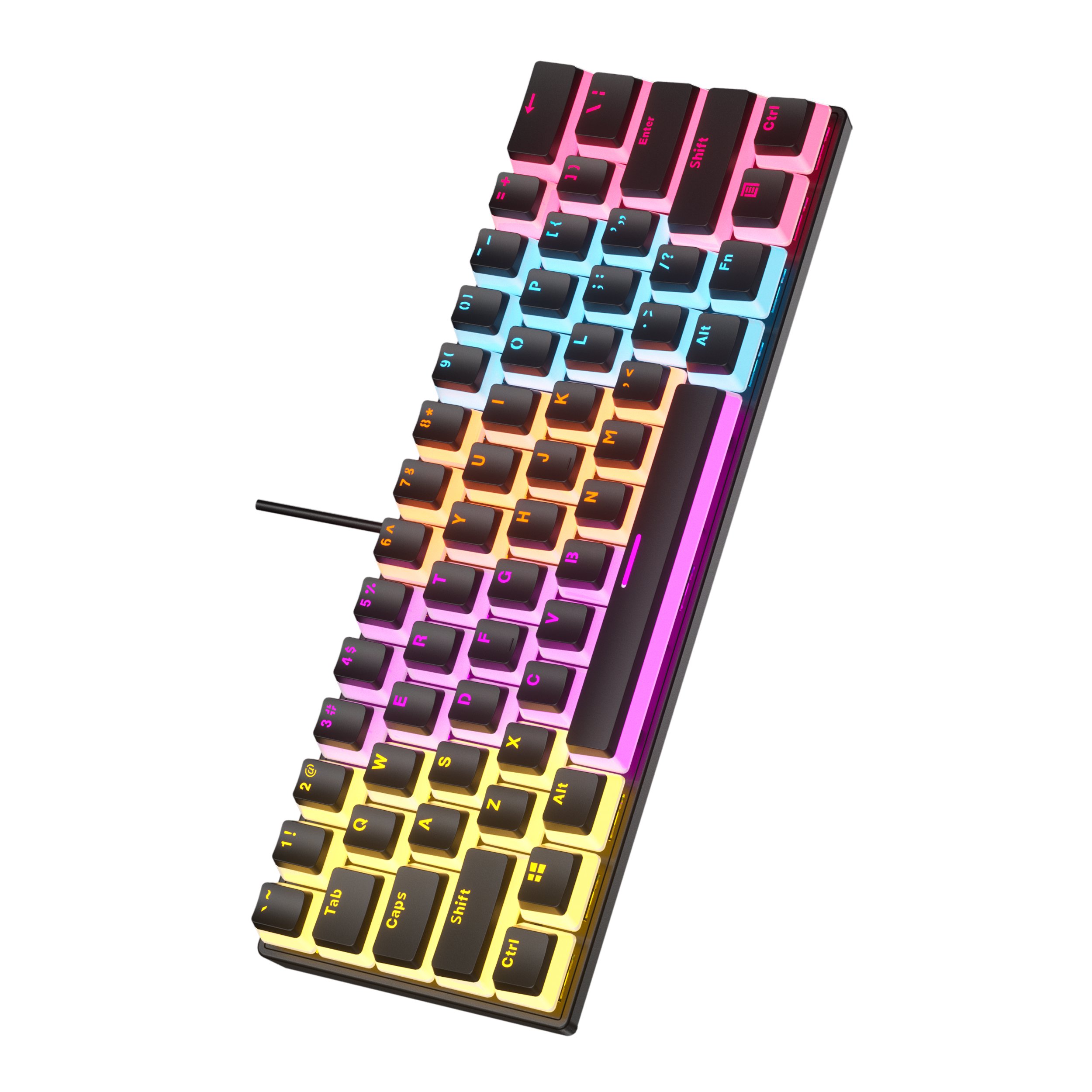 Ancreu Wired Mechanical Keyboard Pudding Keycaps Wired Mini Keyboard 61keys ABS for PC Laptop 50 Usb RGB Keyboard Piano 21 Keys