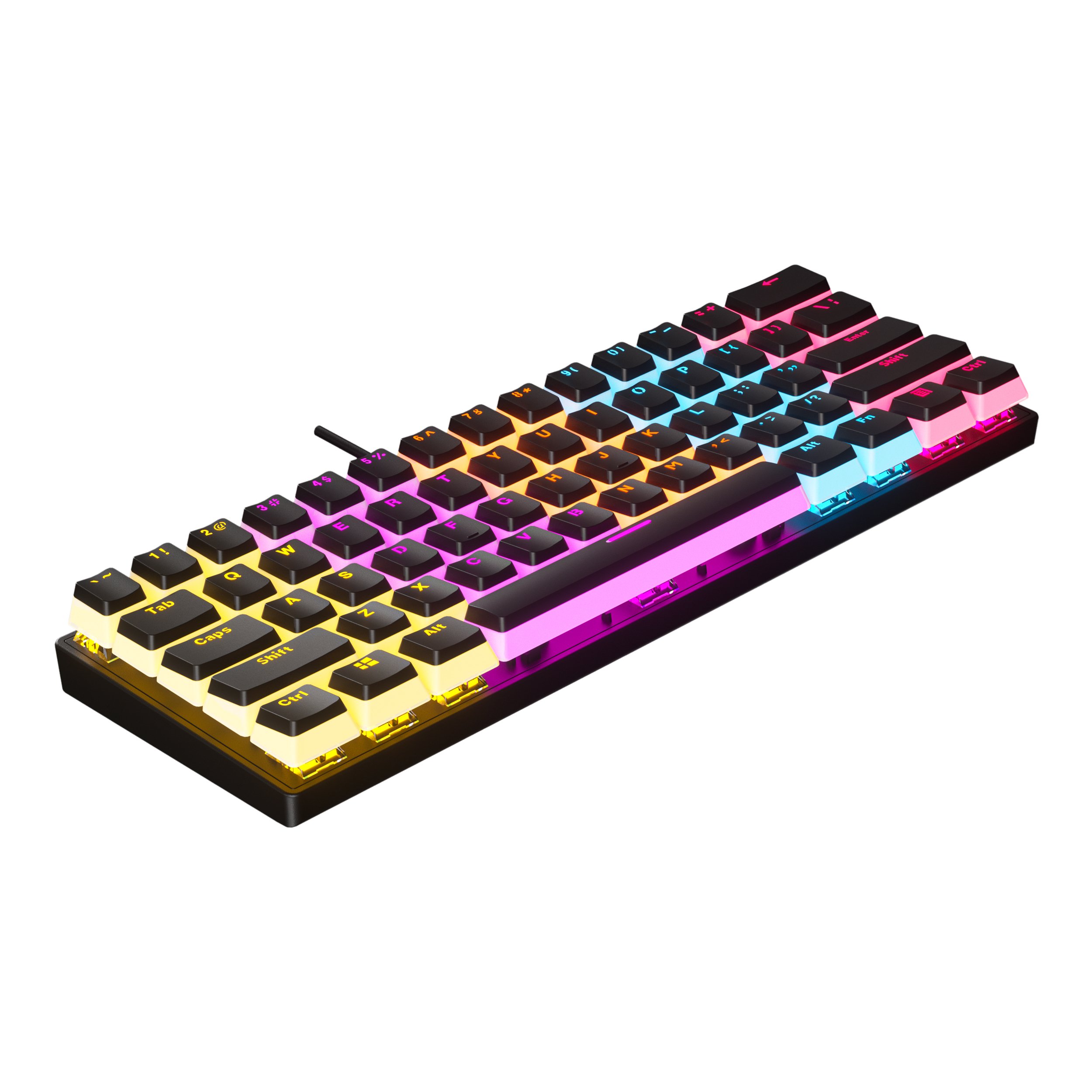 Ancreu Wired Mechanical Keyboard Pudding Keycaps Wired Mini Keyboard 61keys ABS for PC Laptop 50 Usb RGB Keyboard Piano 21 Keys