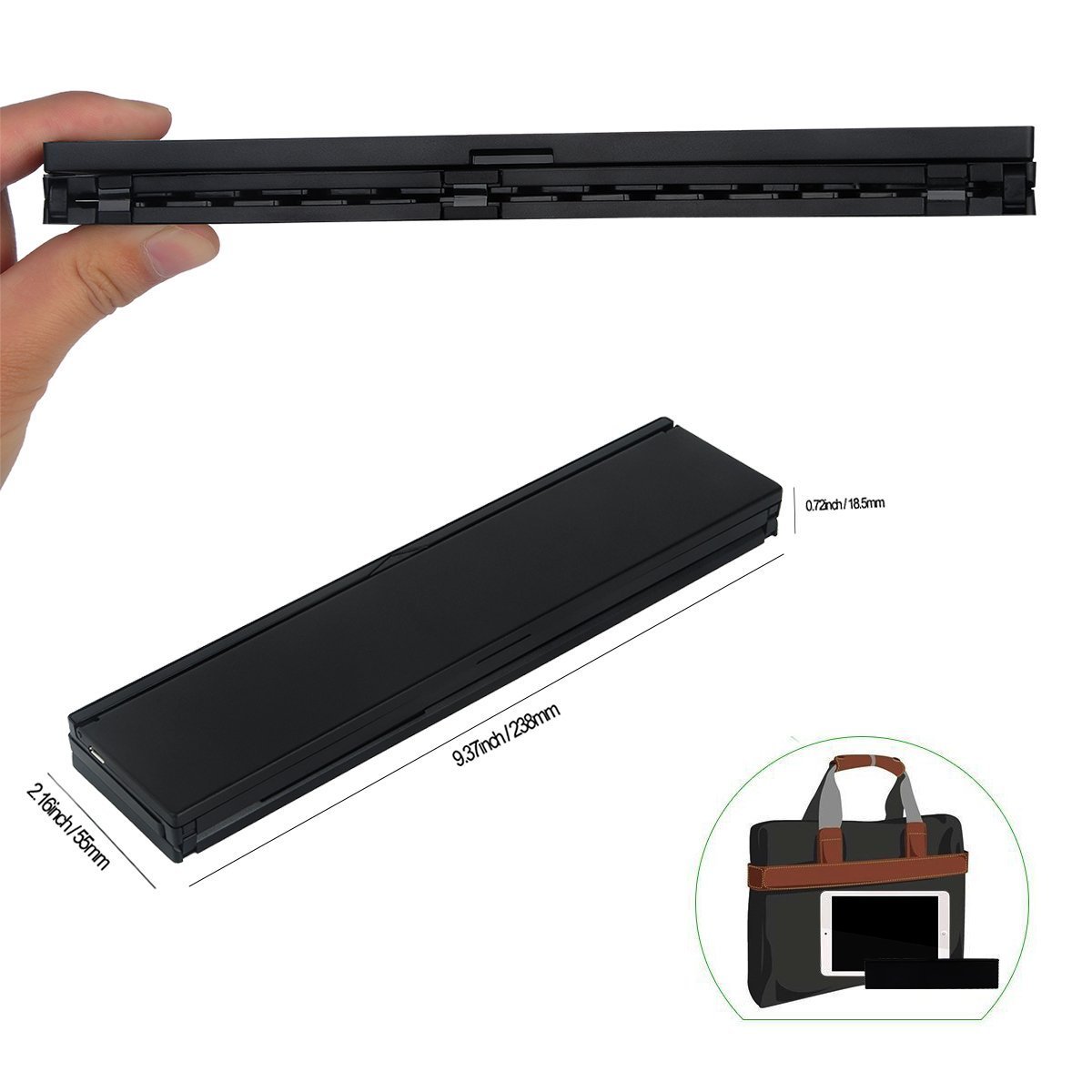 Custom Gift Slim Mini Pocket Size Rechargeable Wireless Blue-tooths Foldable Folding keyboard for phone laptop