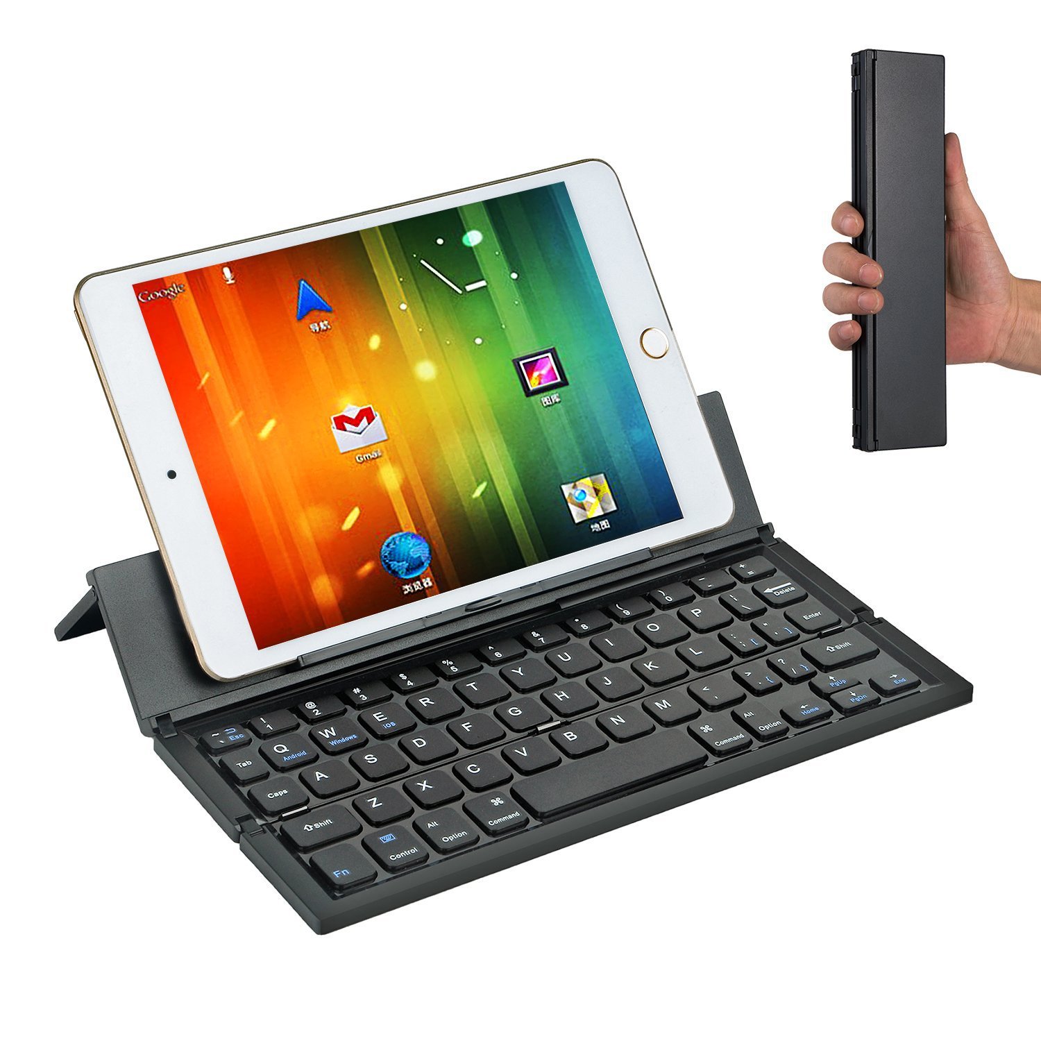 Custom Gift Slim Mini Pocket Size Rechargeable Wireless Blue-tooths Foldable Folding keyboard for phone laptop