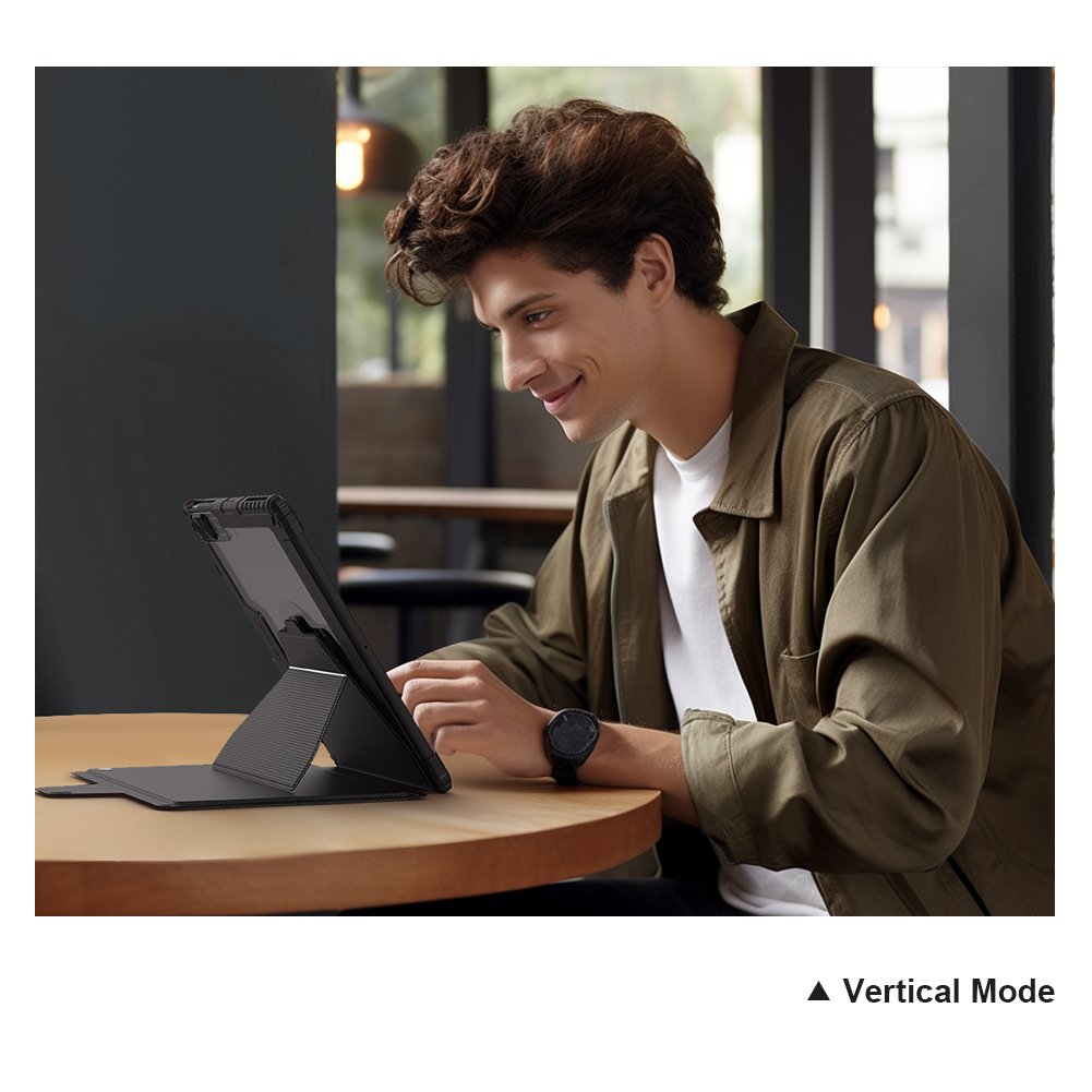 Shockproof tablet case with detachable backlit keyboard for iPad Pro 12.9 2020/2021/2022