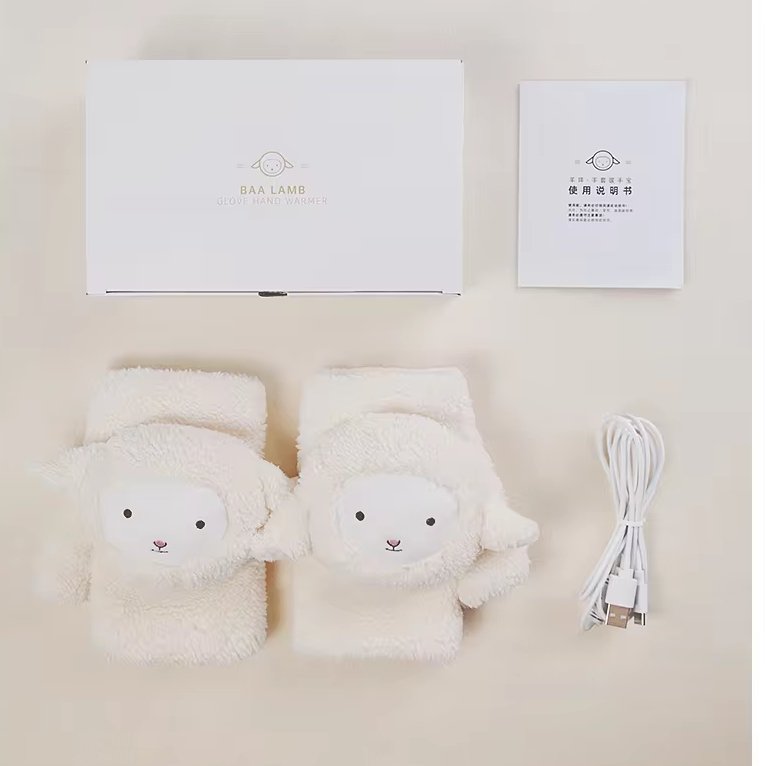 Fashion Knitted Battery Warm Gear Heated Hand Gloves 4000 Ma Portable Reusable Keyboard Touch Hand Warmer With Battery Pack