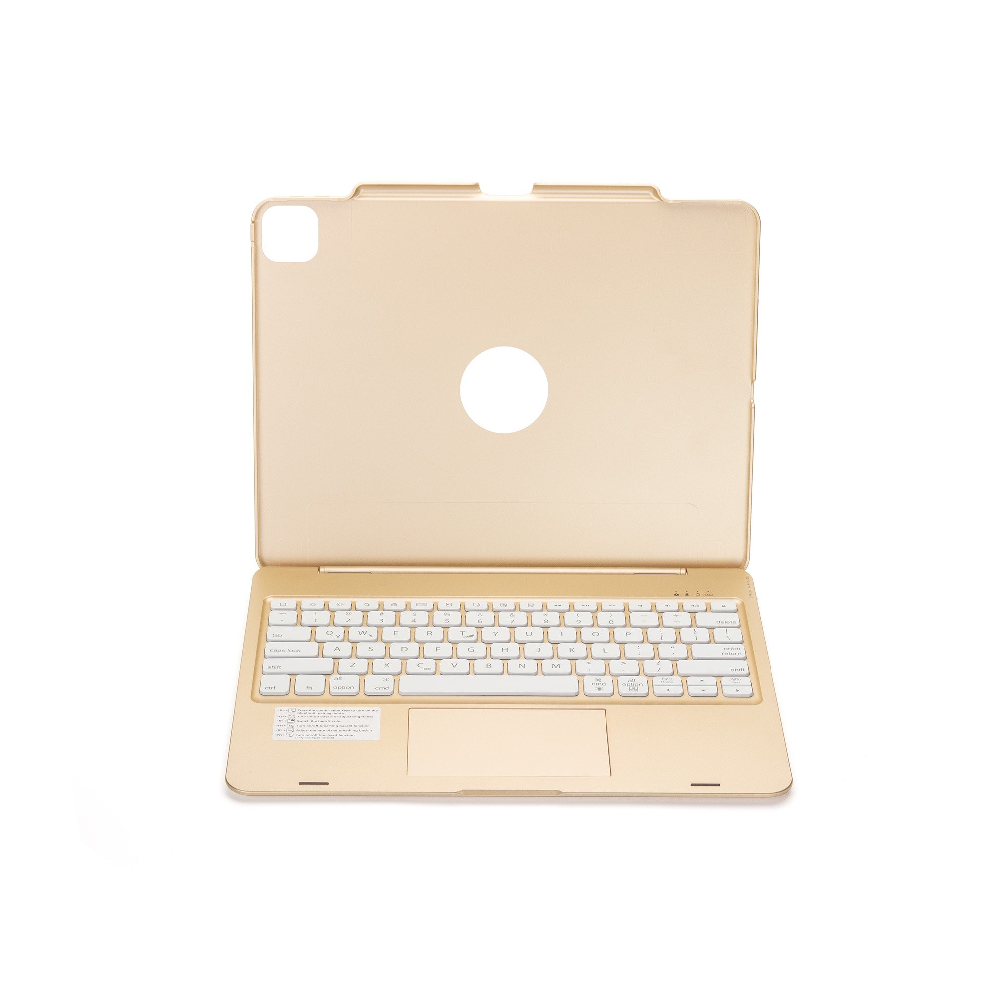 For ipad pro 12.9 2018/2020 one - piece keyboard cover touchpad BT Wireless keyboard case with backlight and pen slot