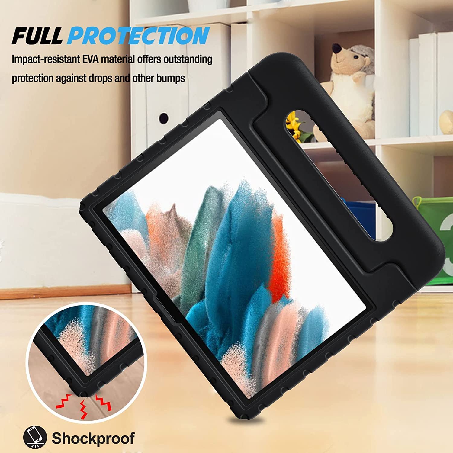 HGD Tablet Case for Samsung TAB A8 10.5" 2021 X200 / X201, Shockproof Light Weight Protection Handle Stand Kids Cover Kids Case
