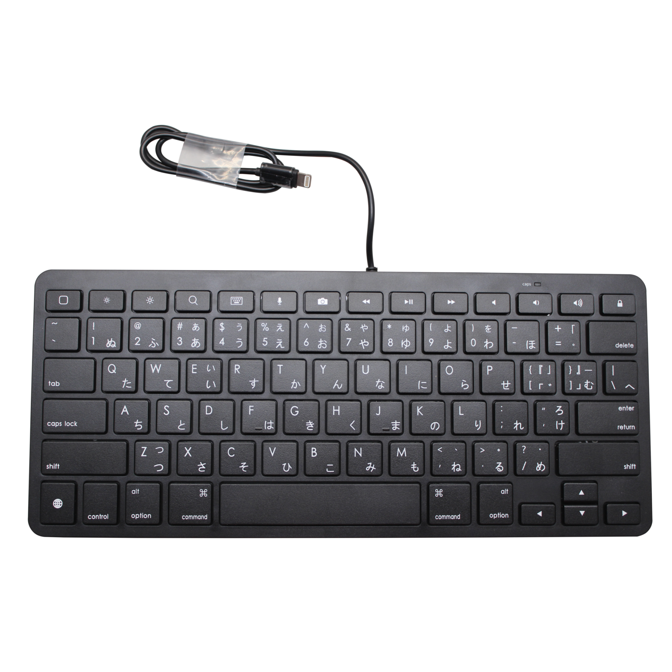 MFi Wired Keyboard Plug-On-Go Keyboard with 8-pin Lighting Connector Compatible for Apple iPhone, iPad, or iPod Touch