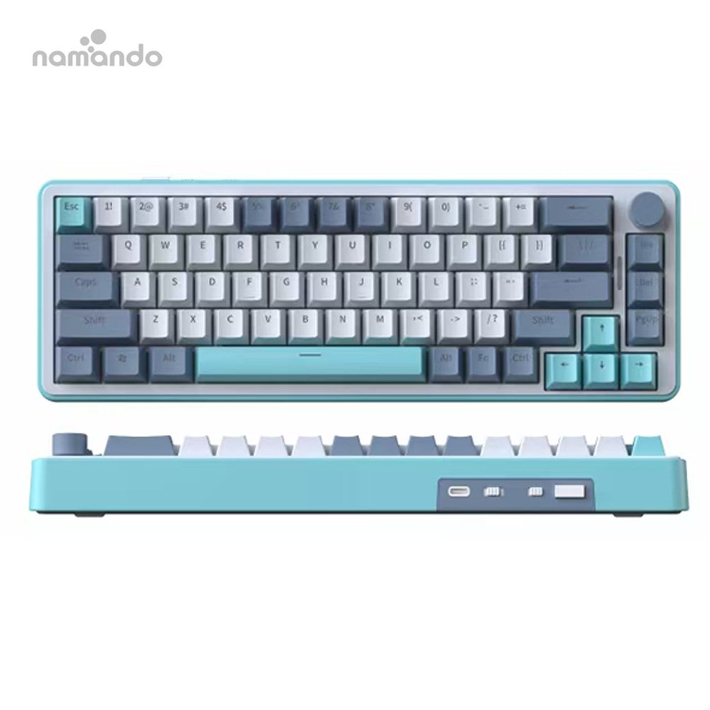 RGB Backlit Wired Mechanical Keyboard 66 Keys 65% Gasket Hot-swappable Gaming Keyboard with MDA PBT Keycaps For PC iMac Laptop