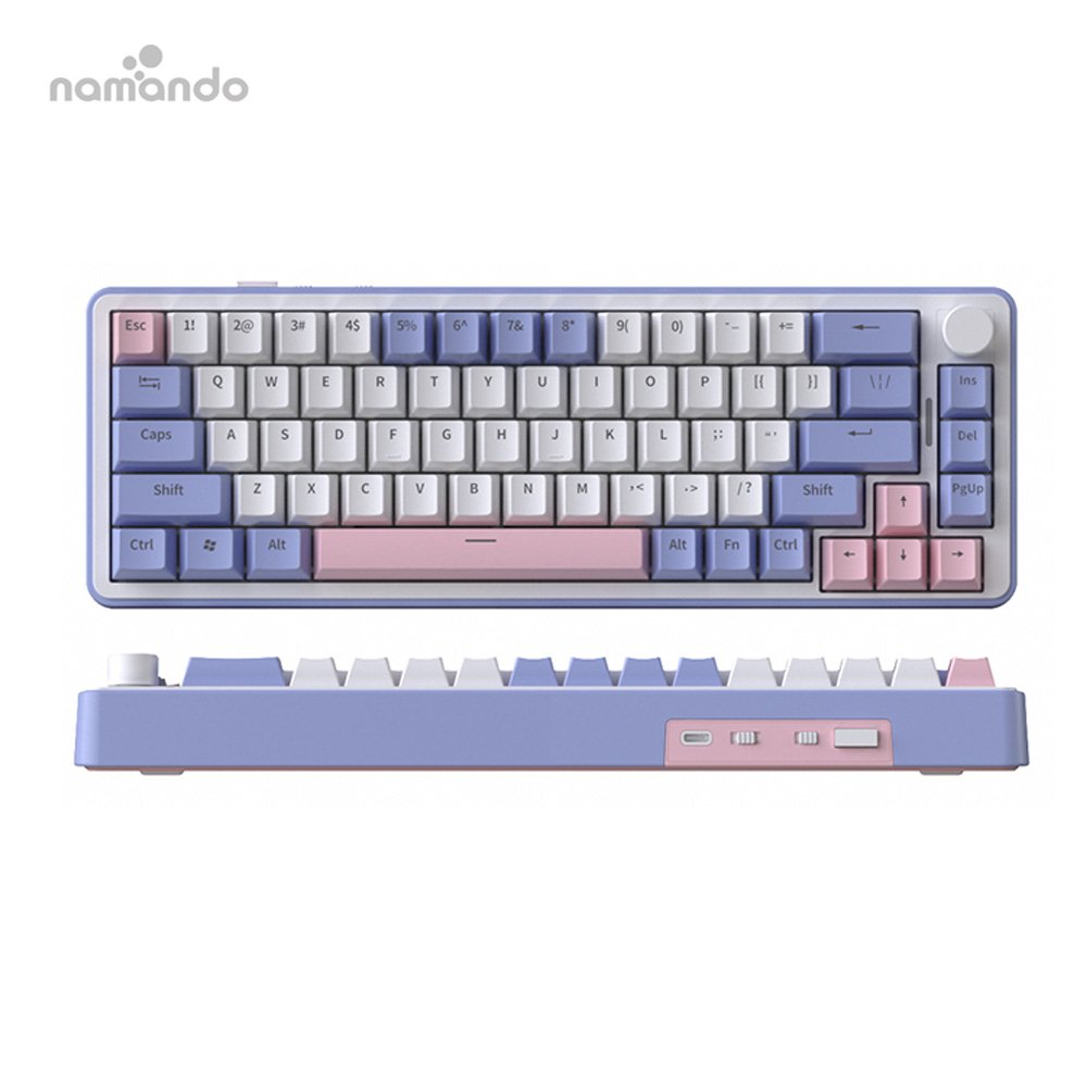 RGB Backlit Wired Mechanical Keyboard 66 Keys 65% Gasket Hot-swappable Gaming Keyboard with MDA PBT Keycaps For PC iMac Laptop