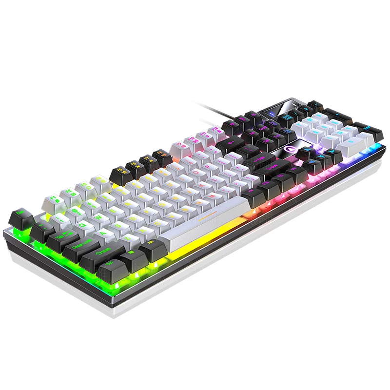 X722-2 Custom Color 104 Keys K500 Wired Keyboard Luminescent Gaming Keyboards RGB Gamer Keyboard Desktop Computer Accessories