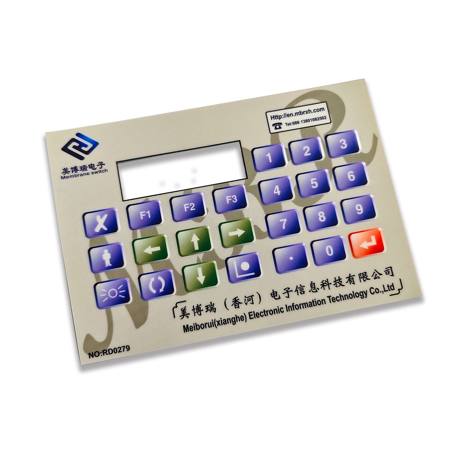 custom membrane switches with translucent LCD screens and customized keypad
