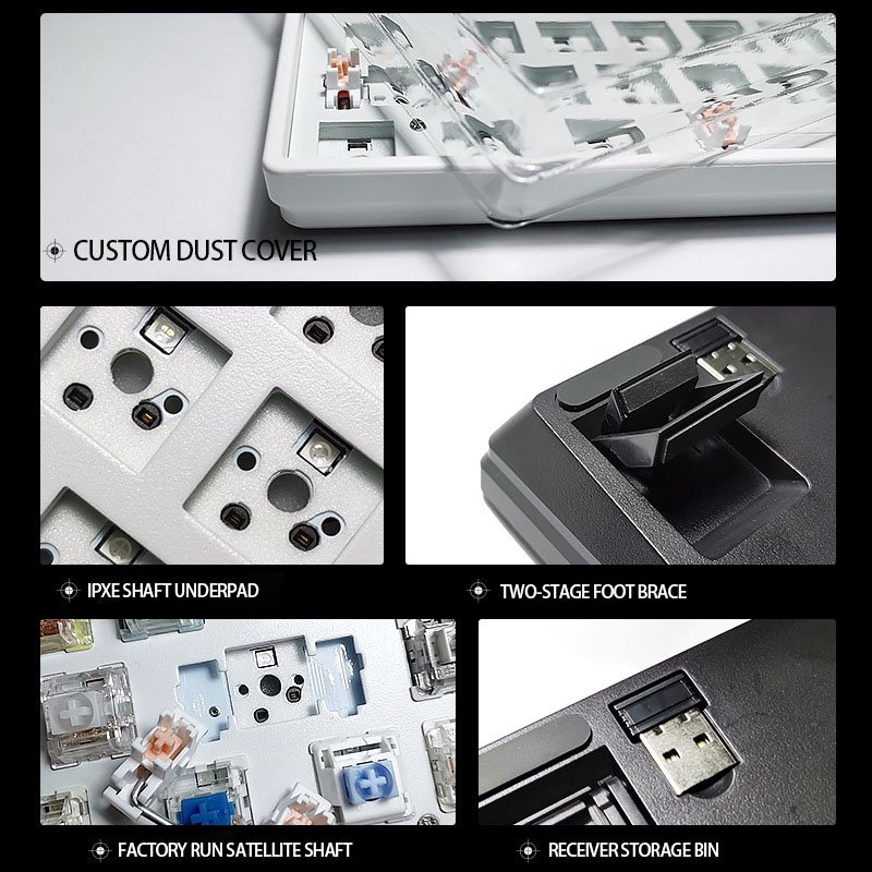 Wireless three-mode Full bond no programmable Hot swap 75% 84 key gamer RGB colored computer pc gaming mechanical keyboard