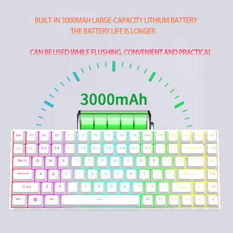 Wireless three-mode Full bond no programmable Hot swap 75% 84 key gamer RGB colored computer pc gaming mechanical keyboard
