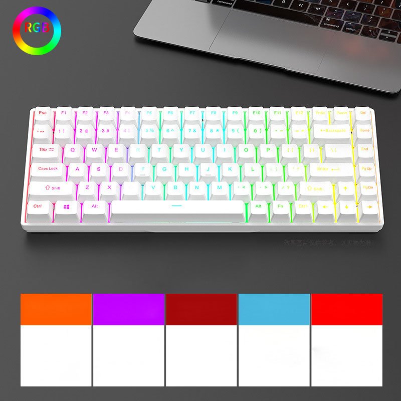 Wireless three-mode Full bond no programmable Hot swap 75% 84 key gamer RGB colored computer pc gaming mechanical keyboard