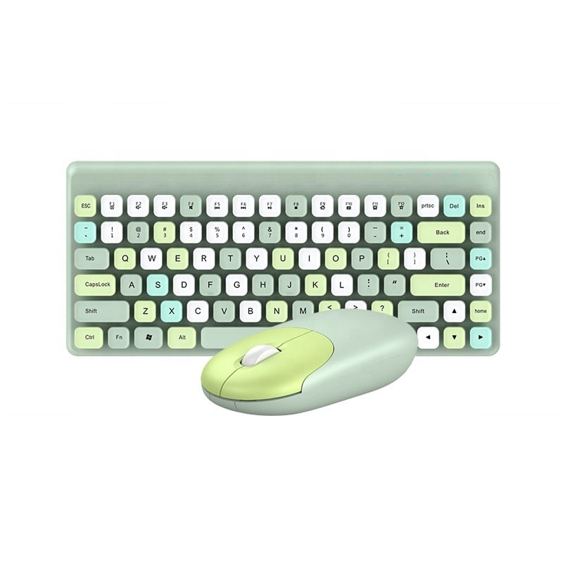 Mini Custom Retro Steam punk Colored Keyboard And Mouse Office Teclado Sem Fio Wireless Keyboard And Mouse Combo