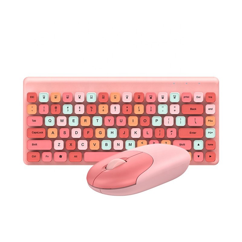 Mini Custom Retro Steam punk Colored Keyboard And Mouse Office Teclado Sem Fio Wireless Keyboard And Mouse Combo