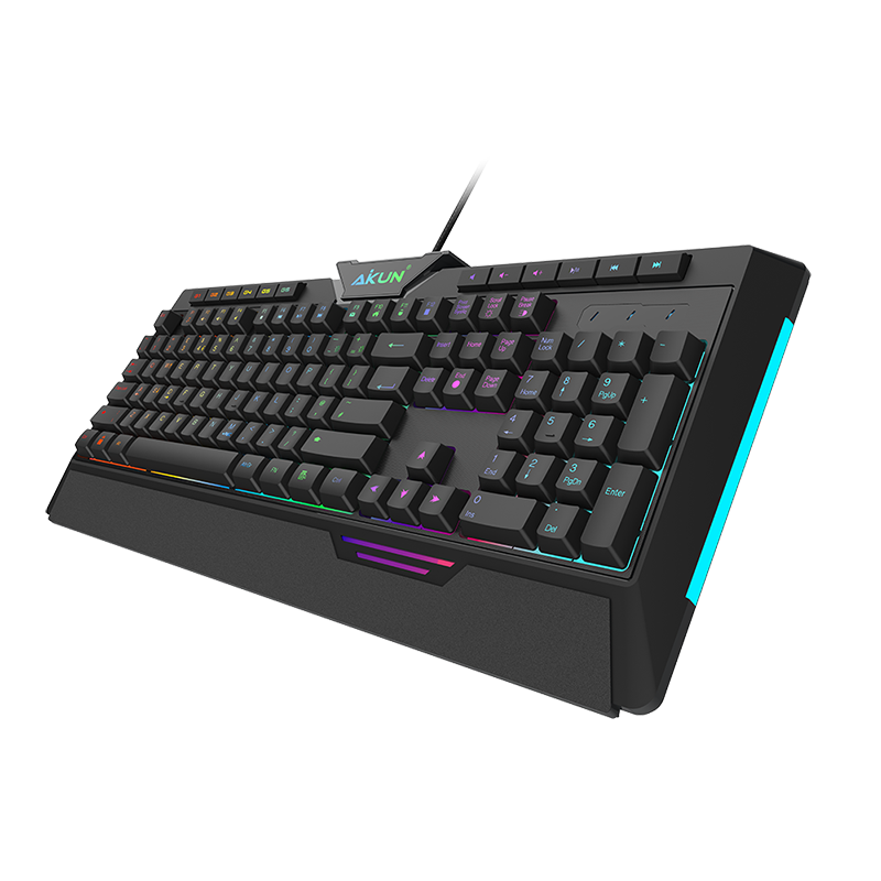 AIKUN Wired Multimedia Backlight RGB Gaming Keyboard with 6 G-Keys, Full Size Gaming RGB Keybooard with Mecha-Membrane Switches