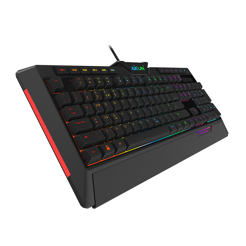 AIKUN Wired Multimedia Backlight RGB Gaming Keyboard with 6 G-Keys, Full Size Gaming RGB Keybooard with Mecha-Membrane Switches