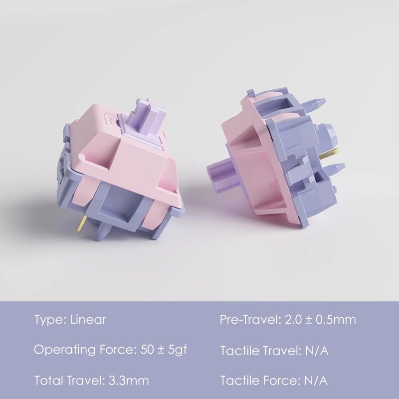 45 Pcs Akko Fairy Switch 5 Pin 50gf Linear Silent Switch Compatible with MX Mechanical Keyboard Switches