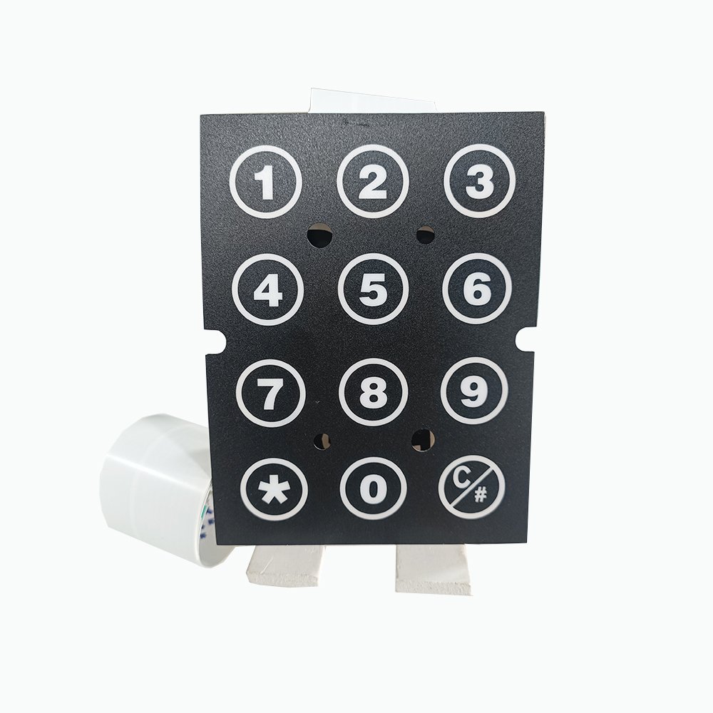 Custom membrane keyboard switch with flexible PET circuit and metal dome