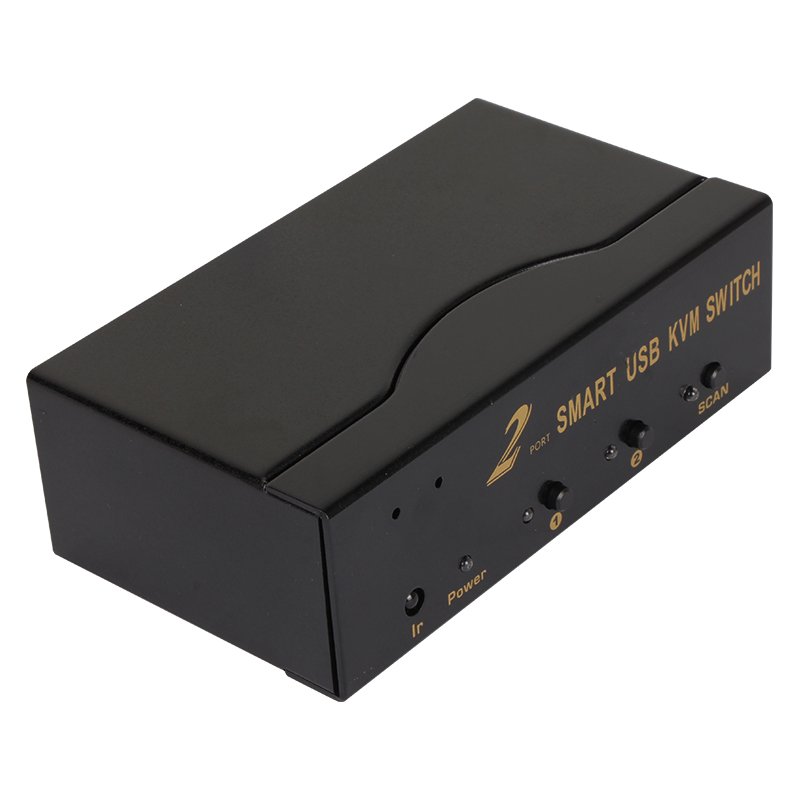 VCOM Monitor KVM Switch 2 In 1 VGA 1080P 60Hz HD with Button Ir Remote Control for PC Video Keyboard Mouse Printer