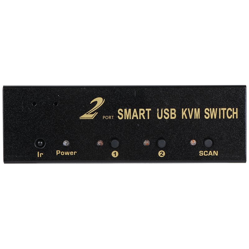 VCOM Monitor KVM Switch 2 In 1 VGA 1080P 60Hz HD with Button Ir Remote Control for PC Video Keyboard Mouse Printer