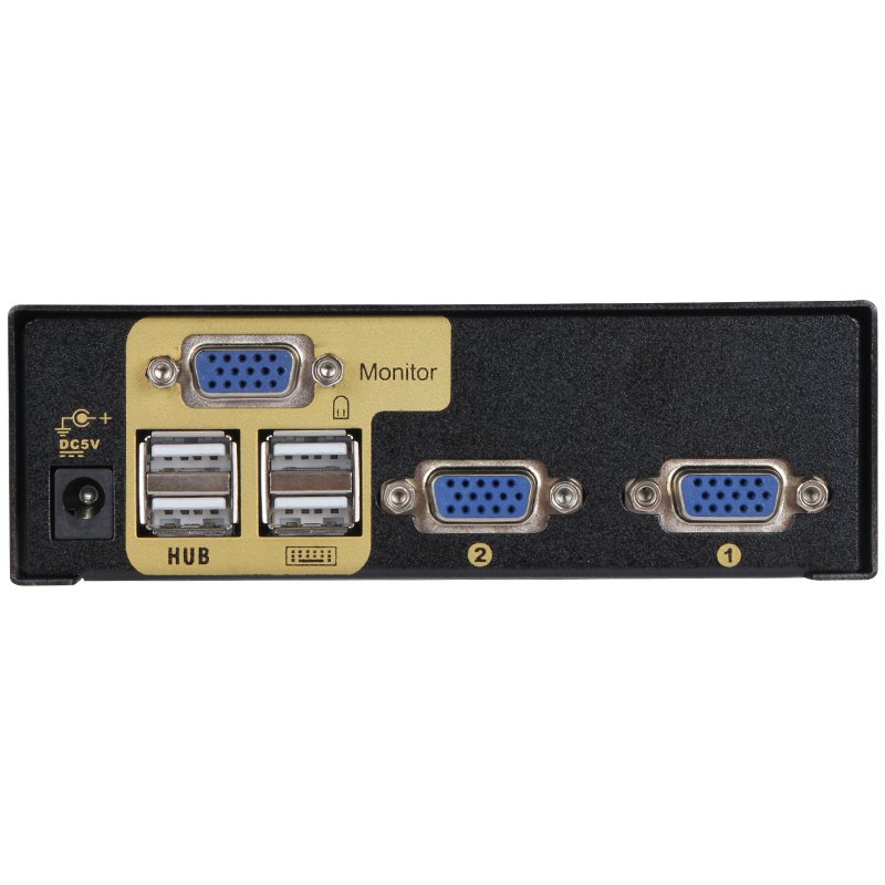 VCOM Monitor KVM Switch 2 In 1 VGA 1080P 60Hz HD with Button Ir Remote Control for PC Video Keyboard Mouse Printer