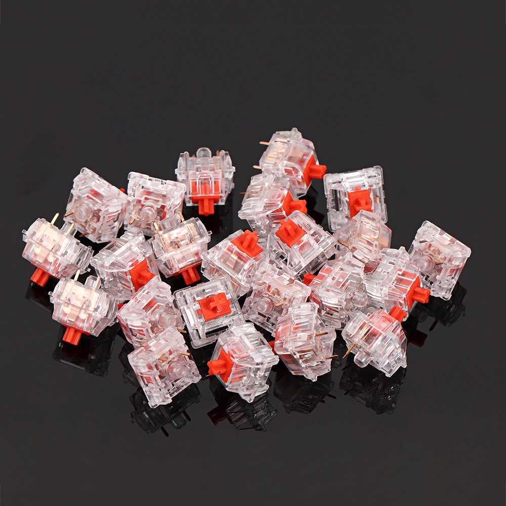 BSUN Ice Crystal red switch transparent entirety Linear 5pin POM Mechanical keyboard switch
