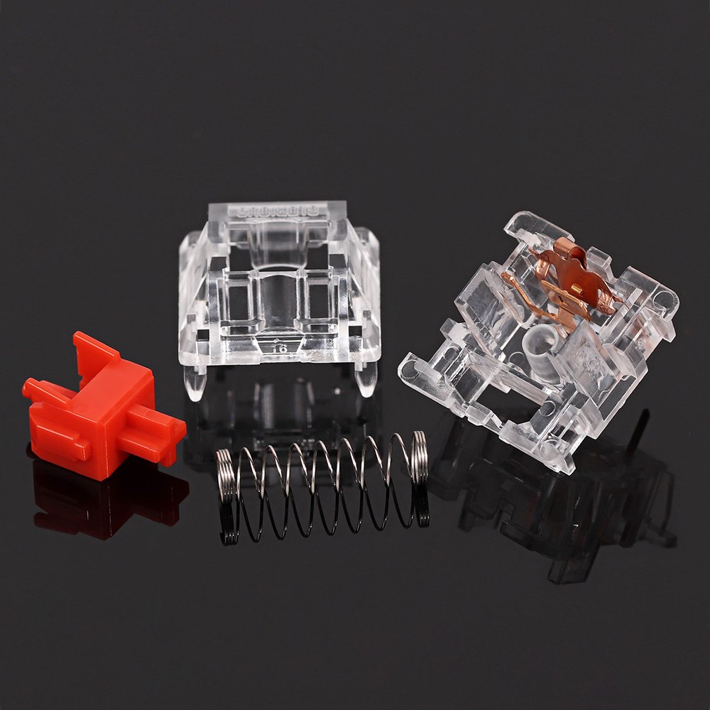 BSUN Ice Crystal red switch transparent entirety Linear 5pin POM Mechanical keyboard switch