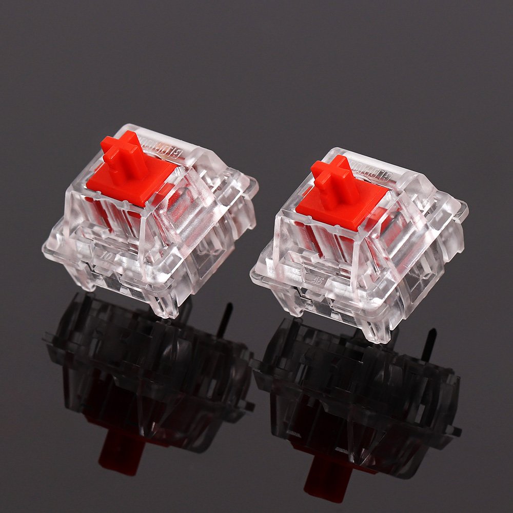 BSUN Ice Crystal red switch transparent entirety Linear 5pin POM Mechanical keyboard switch