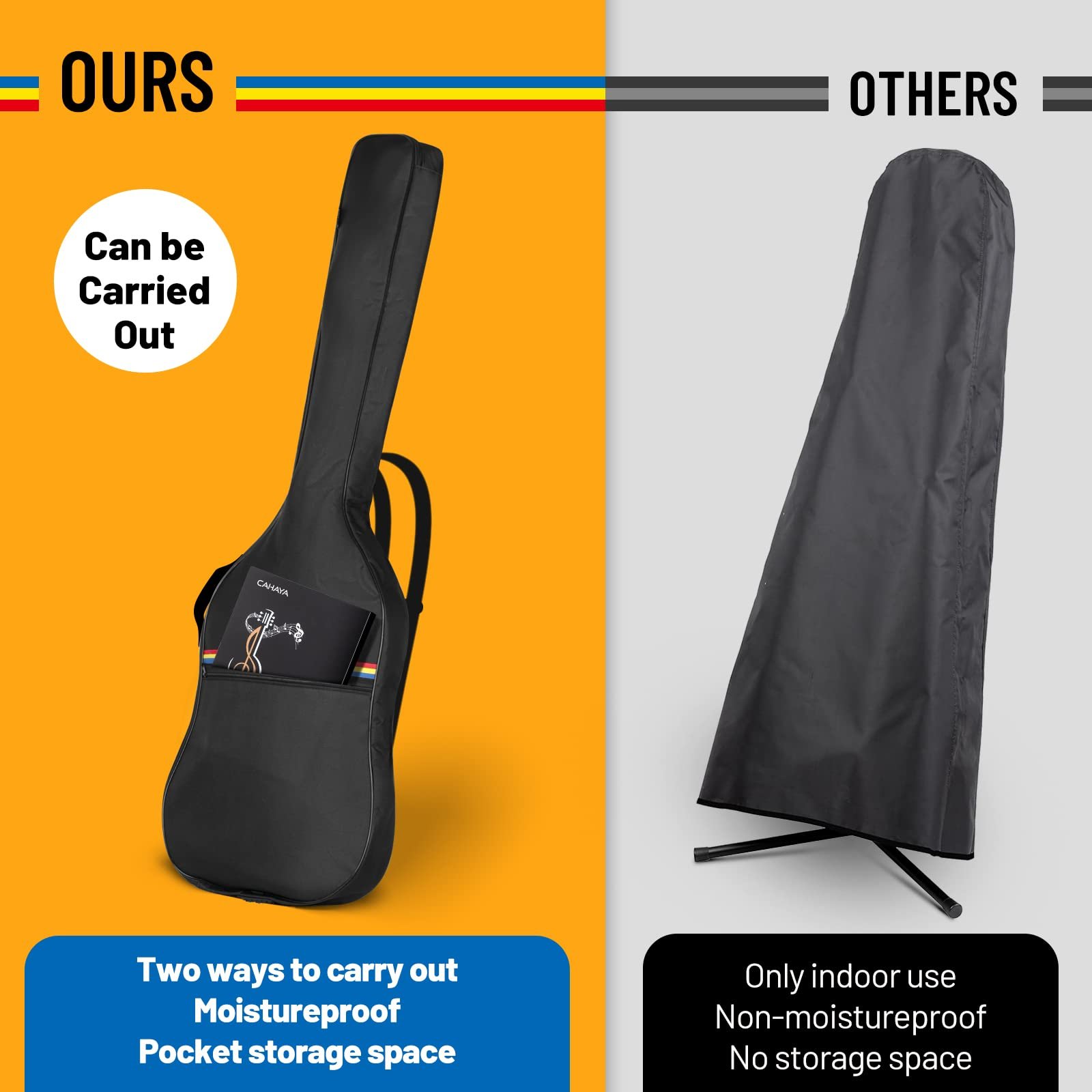 Soft Guitar and Bass Cooler Bag Dust and Moisture Protection without Padding Sun Guard Cover for Gig Use