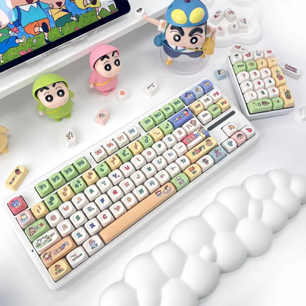 PBT Dye Sub Keycap Cute Cartoon MOA Profile Keycaps Girl Custom Keyboard for Mx Switches ANSI Layout Mechanical Custom Keycaps