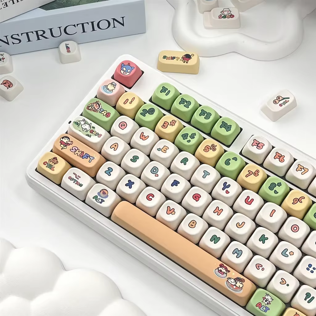 PBT Dye Sub Keycap Cute Cartoon MOA Profile Keycaps Girl Custom Keyboard for Mx Switches ANSI Layout Mechanical Custom Keycaps