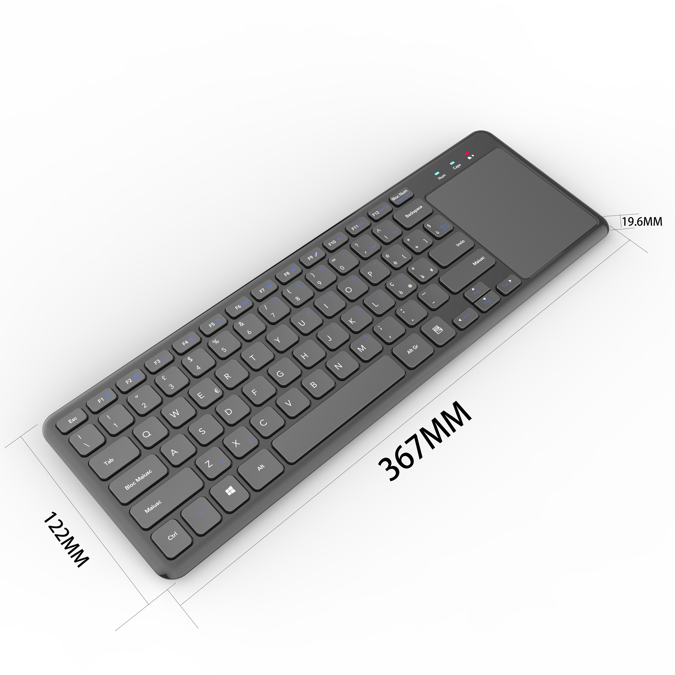 High Quality Battery Wireless Keyboard with On-Off Switch and Touchpad