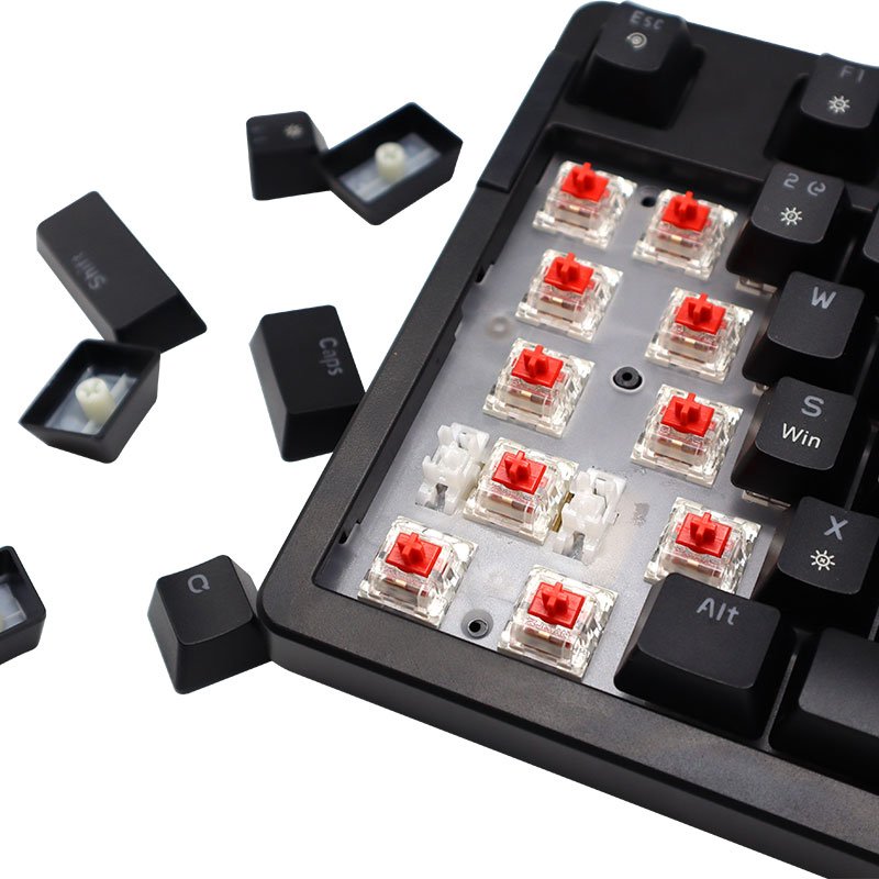 Portable PVC ABS Material 100-Key Wired Single Light (Mixed Light) Mechanical LED Keycap Laptop Computer Office Study Game Use