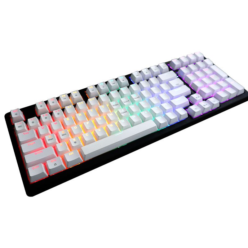 Portable PVC ABS Material 100-Key Wired Single Light (Mixed Light) Mechanical LED Keycap Laptop Computer Office Study Game Use