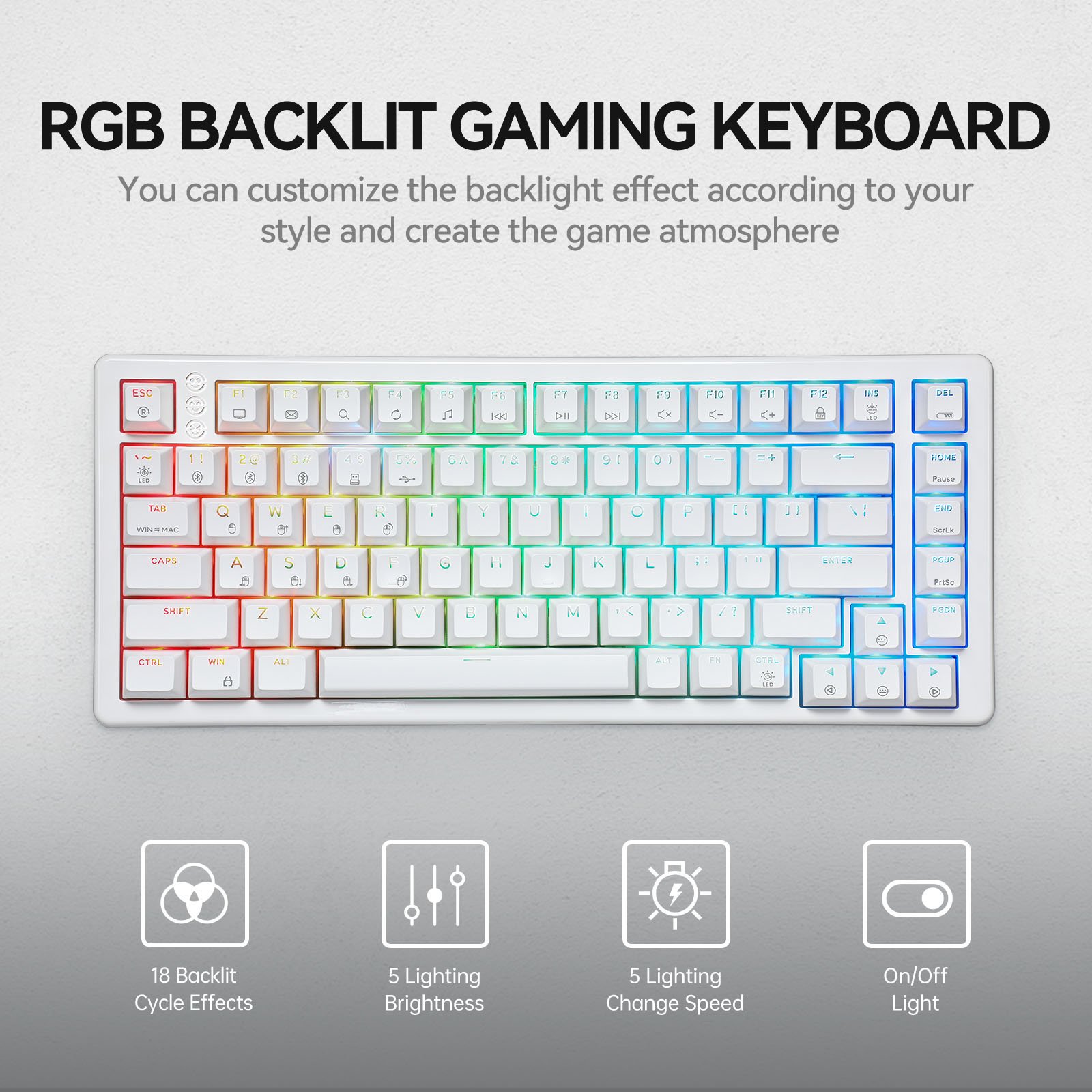 Hexgears Y2 Hot Swap RGB Backlit Bluetooth Wireless Gamer Keyboard PBT Keycap Red Switch Gaming Mechanical Keyboard For Desktop