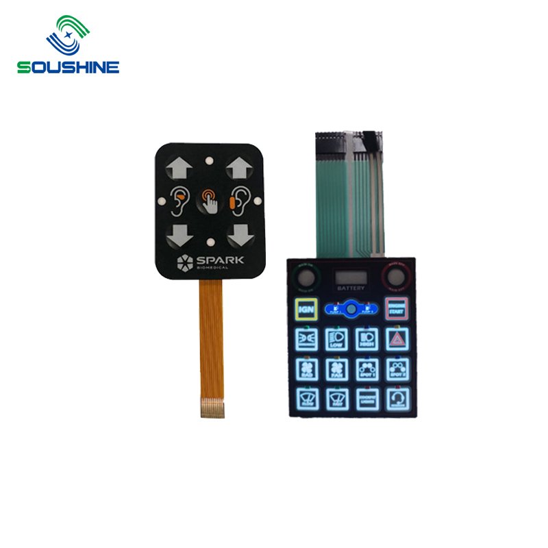 China supplier custom waterproof membrane switch membrane panel silicone tactile keyboard
