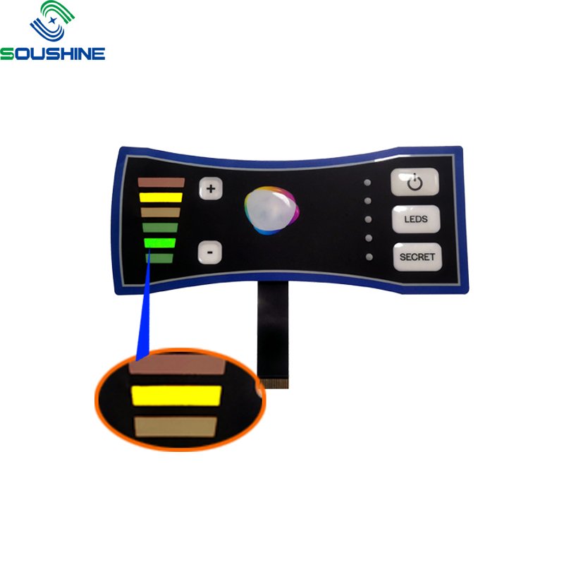China supplier custom waterproof membrane switch membrane panel silicone tactile keyboard